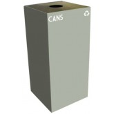 WITT GeoCube Square Recycling Receptacle w/ Round Opening - 32 gallon, Slate